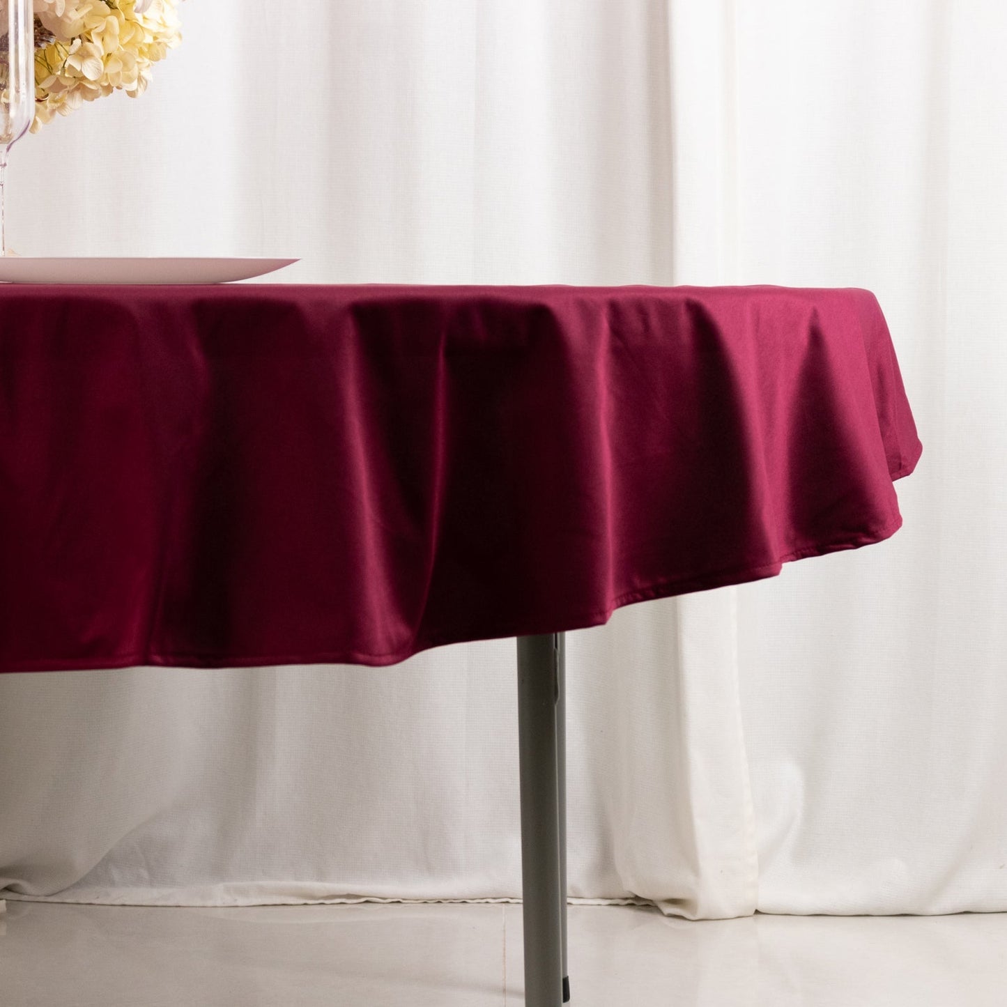 Scuba Round 70" Tablecloth Burgundy - Wrinkle Free & Stain Resistant Table Cover