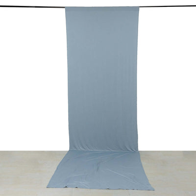 Dusty Blue 4-Way Stretch Spandex Event Curtain Drapes, Wrinkle Free Backdrop Event Panel with Rod Pockets - 5ftx16ft
