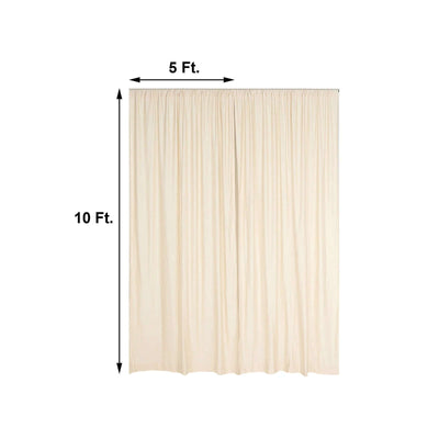2 Pack Beige Scuba Polyester Event Curtain Drapes, Durable Flame Resistant Backdrop Event Panels Wrinkle Free with Rod Pockets - 10ftx10ft