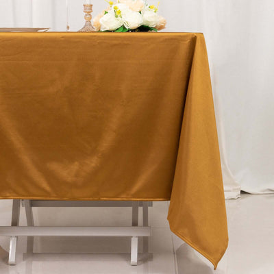 Scuba Square 70"x70" Tablecloth Shimmer Gold - Wrinkle Free & Stain Resistant Table Cover