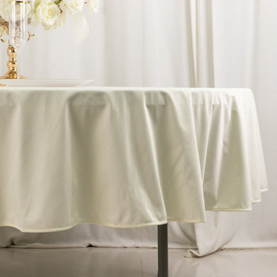 Scuba Round 90" Tablecloth Ivory - Wrinkle Free & Stain Resistant Table Cover