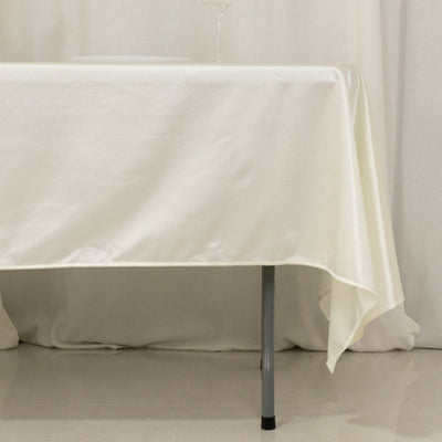 Scuba Rectangular 60"x102" Tablecloth Shimmering Pearl White - Wrinkle Free & Stain Resistant Table Cover