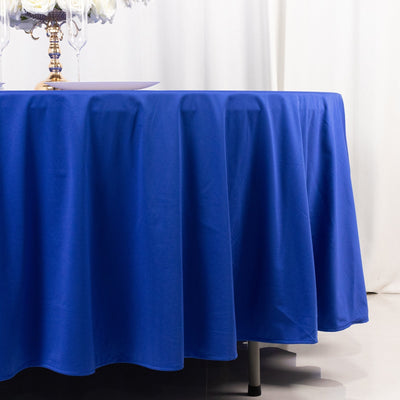 Scuba Round 108" Tablecloth Royal Blue - Wrinkle Free & Stain Resistant Table Cover