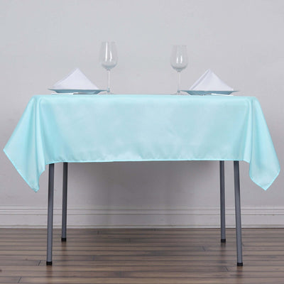 Polyester Square 54"x54" Tablecloth Light Blue - Wrinkle-Resistant & Durable Table Cover