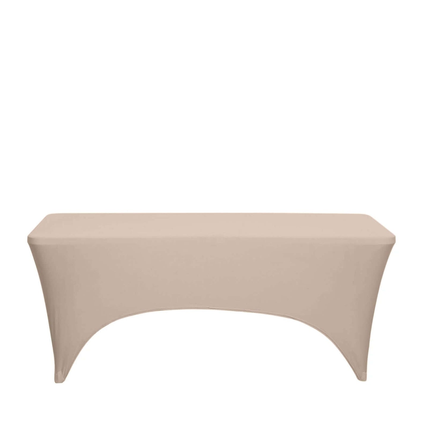 Stretch Spandex 6ft Rectangle Tablecloth Nude - Durable Form-Fitting Table Cover