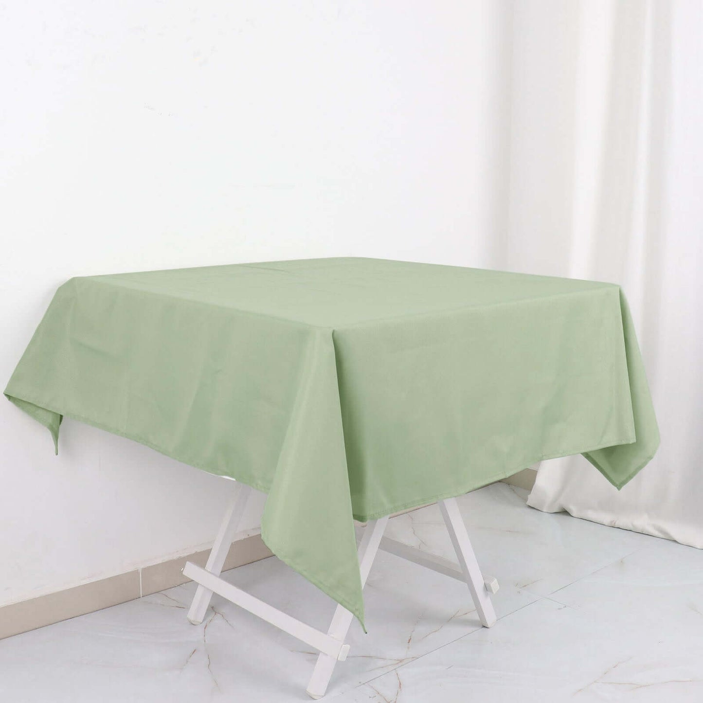 Polyester Square 54"x54" Tablecloth Sage Green - Wrinkle-Resistant & Durable Table Cover