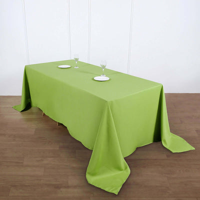 Polyester 90"x132" Rectangle Tablecloth Apple Green - Seamless Wrinkle-Resistant Table Cover