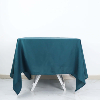 Polyester Square 70"x70" Tablecloth Peacock Teal - Wrinkle-Resistant & Durable Table Cover