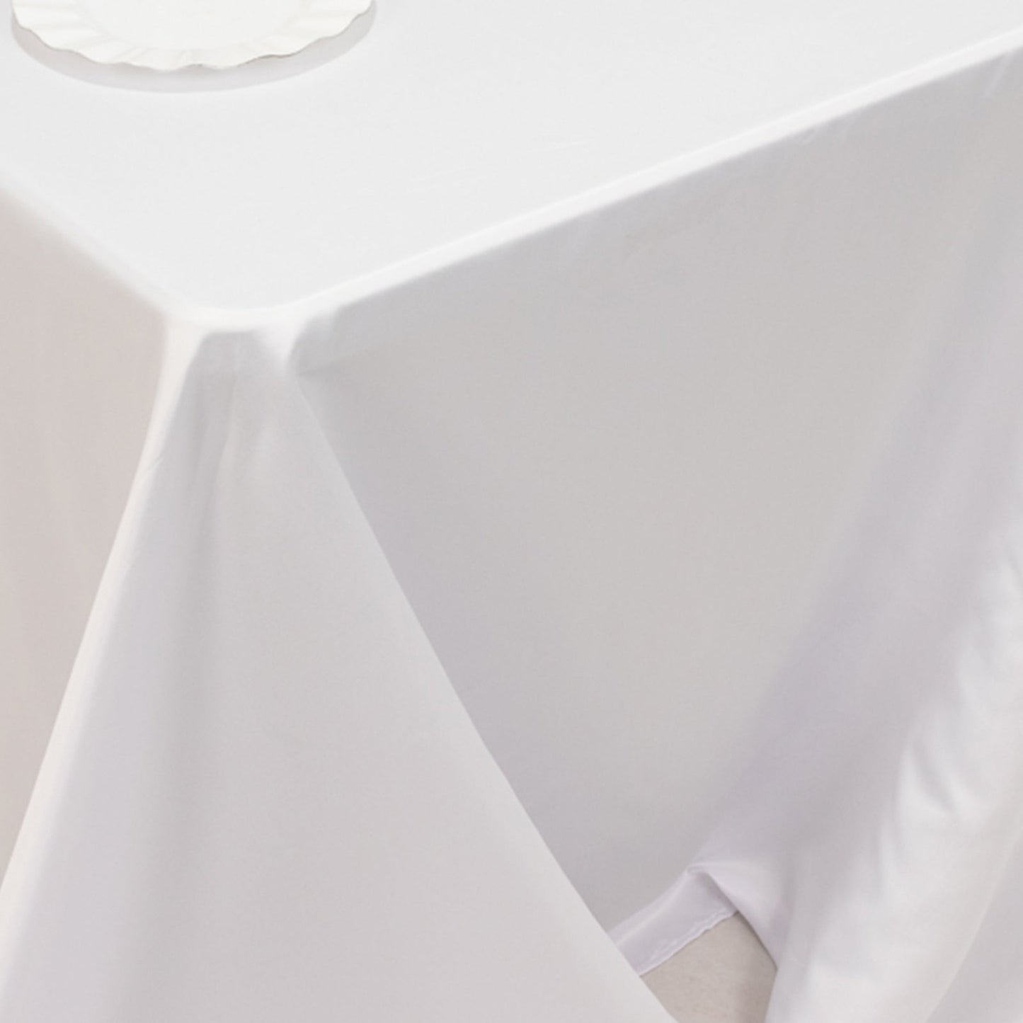 Lamour Satin 90"x132" Rectangle Tablecloth White - Soft & Silk-Like Seamless Table Cover for Weddings & Parties