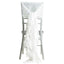 1 Set Chiffon Hoods Chair Sashes with Willow Ruffles Design White - Stylish Decor for Weddings & Gatherings
