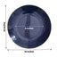 10-Pack Plastic 10" Round Dinner Plates in Navy Blue with Gold Rim - Glossy Disposable Party Plates