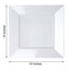 10-Pack Plastic Dinner Plates Glossy White Square with Wide Rim - Sturdy Disposable Party Plates 10"