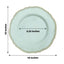 10-Pack Plastic 10" Dinner Plates in Jade with Gold Scalloped Rim - Disposable Large Party Plates