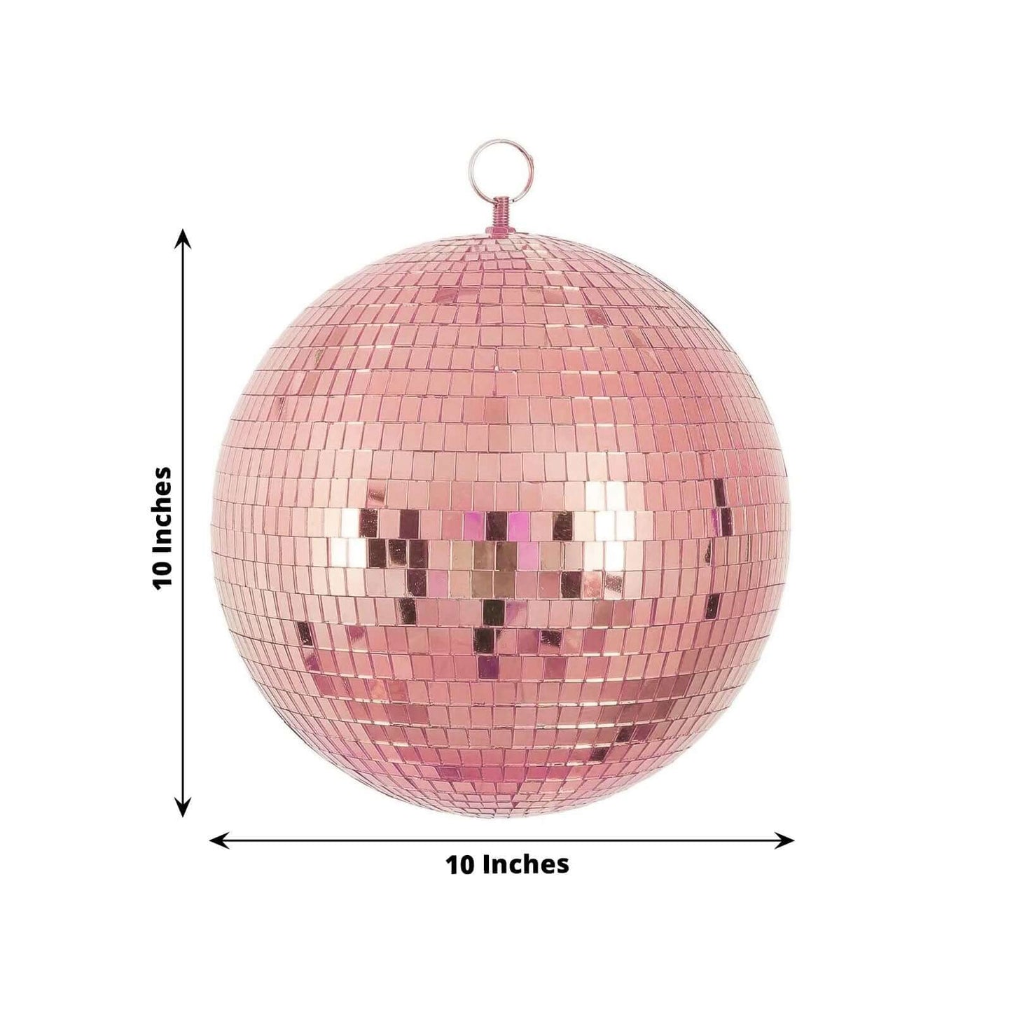 2 Pack 10" Rose Gold Foam Disco Mirror Ball With Hanging Swivel Ring, Holiday Party Decor