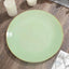 10-Pack Plastic 10" Round Dinner Plates in Sage Green with Gold Rim - Glossy Disposable Party Plates