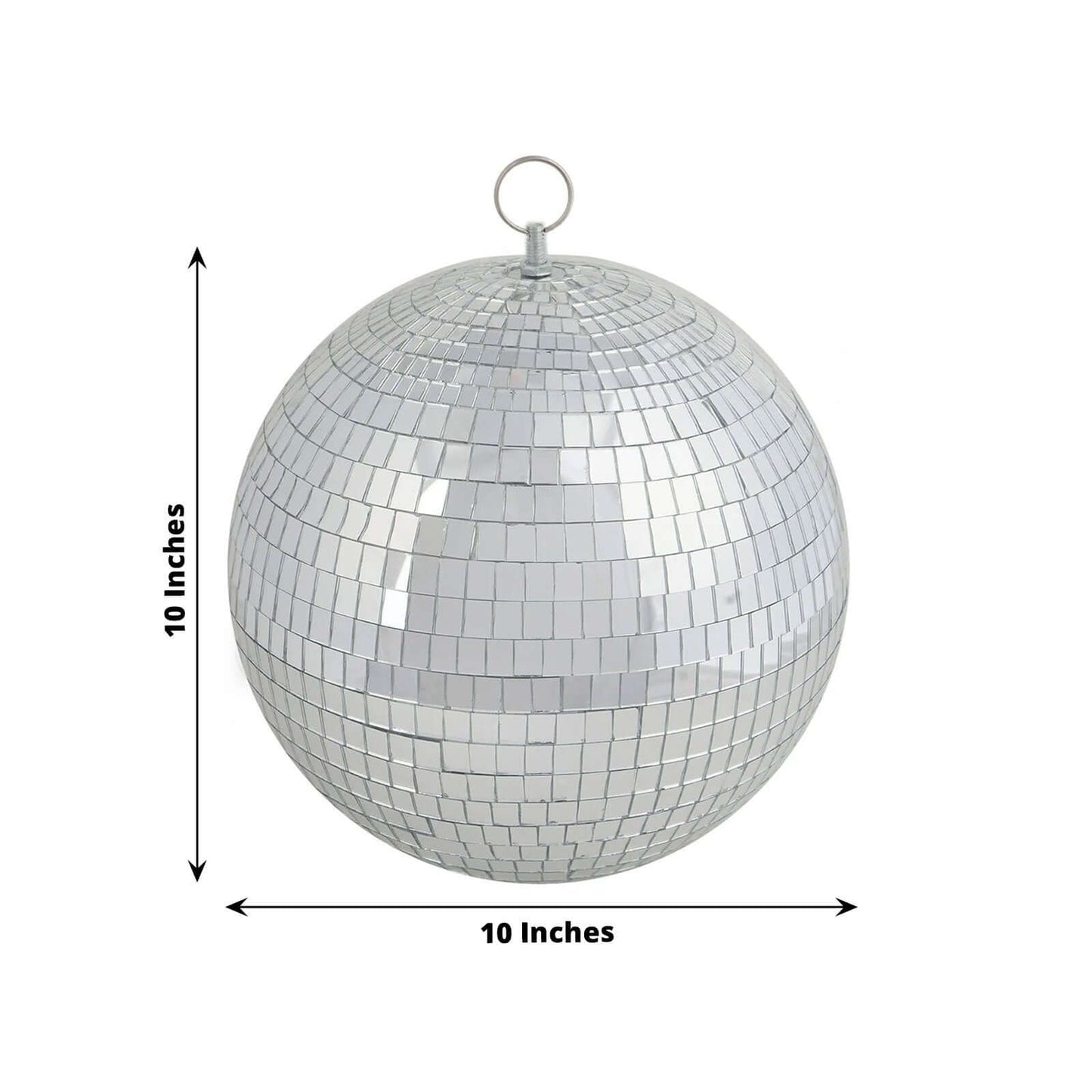 2 Pack 10" Silver Foam Disco Mirror Ball With Hanging Swivel Ring, Holiday Party Decor