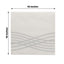 20 Pack Linen-Like Paper 5"x5" Napkins White - Silver Foil Wave Design Airlaid Cocktail Napkins