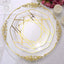 10-Pack Plastic 10" Octagon Dinner Plates in Clear - Modern Disposable Party Plates with Gold Geometric Design for Special Occasions & Celebrations