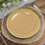 10-Pack Plastic 10" Round Dinner Plates in Gold - Disposable Party Plates for Classy Banquets & Special Occasions