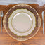 10-Pack Plastic 10" Round Dinner Plates in Taupe with Gold Scalloped Rim - Disposable Party Plates