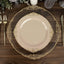 10-Pack Plastic 10" Round Dinner Plates in Taupe with Gold Leaf Embossed Rim - Disposable Vintage Baroque Style Plates