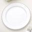 10-Pack Plastic 10" Round Dinner Plates in White with Silver Beaded Rim - Disposable Party Plates for Banquets & Festive Occasions
