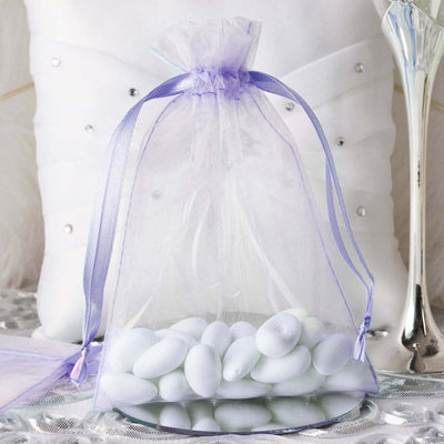 10 Pack 5"x7" Lavender Lilac Organza Drawstring Wedding Party Favor Gift Bags