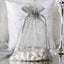 10 Pack 6"x9" Silver Organza Drawstring Wedding Party Favor Gift Bag