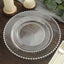 10-Pack Clear Plastic Dessert Plates â€“ 8" Round with Silver Beaded Rim, Disposable for Parties & Events