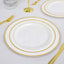 10-Pack Plastic Dessert Plates Ivory with TrÃ¨s Chic Gold Rim - Disposable Plates for Parties 8"