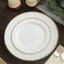 10-Pack White Plastic Dessert Plates â€“ 8" Round with Gold Beaded Rim, Disposable for Parties & Events