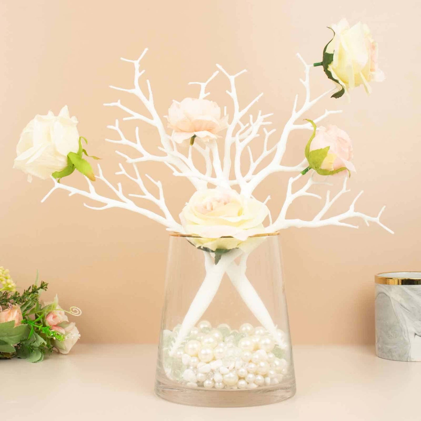 10-Pack Artificial Manzanita Tree Branch White for Vase Filler Home Wedding Centerpiece Ornament 14"