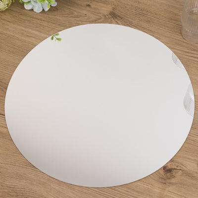 10-Pack Candle Plate Circle Acrylic Mirror Tray Silver Round - Event Centerpiece Decor 14’’ - Decorations
