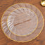 10-Pack Plastic 7.5" Round Salad Dessert Plates in Clear with Gold Flair Rim - Disposable Party Plates for Upscale Banquets & Special Occasions