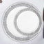 10-Pack Dessert Plates Lace Rim Design White with Silver - Plastic Disposable Appetizer Plates for Events 6"