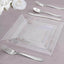 10-Pack Dessert Plates Square Design with Wide Rim Glossy Clear - Plastic Disposable Plates for Events 6"
