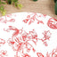 10-Pack Disposable Table Placemats in French Toile Print 13’’ in Matte White/Red - Chic Floral Cardboard Placemats