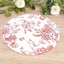 10-Pack Disposable Table Placemats in French Toile Print 13’’ in Matte White/Red - Chic Floral Cardboard Placemats