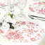 10-Pack Disposable Table Placemats in French Toile Print 13’’ in Matte White/Red - Chic Floral Cardboard Placemats