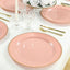 10-Pack Economy Round Plastic Charger Plates 13" in Dusty Rose with Gold Beaded Rim, Stylish Dinner Party Serving Plates