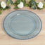 10-Pack Economy Round Plastic Charger Plates 13’’ in Transparent Dusty Blue with Beaded Rim Stylish Dinner Party