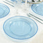 10-Pack Economy Round Plastic Charger Plates 13’’ in Transparent Dusty Blue with Beaded Rim Stylish Dinner Party