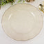10-Pack Plastic 11" Round Dinner Plates in Gold Glitter with Ruffled Rim - Transparent Sturdy Disposable Dinnerware