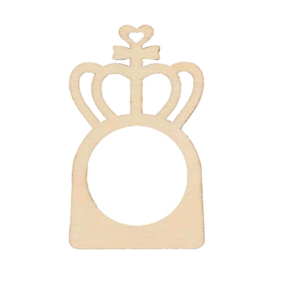 10 Pack Natural Wooden Princess Crown Farmhouse Napkin Holders, 3" Boho Rustic Napkin Rings