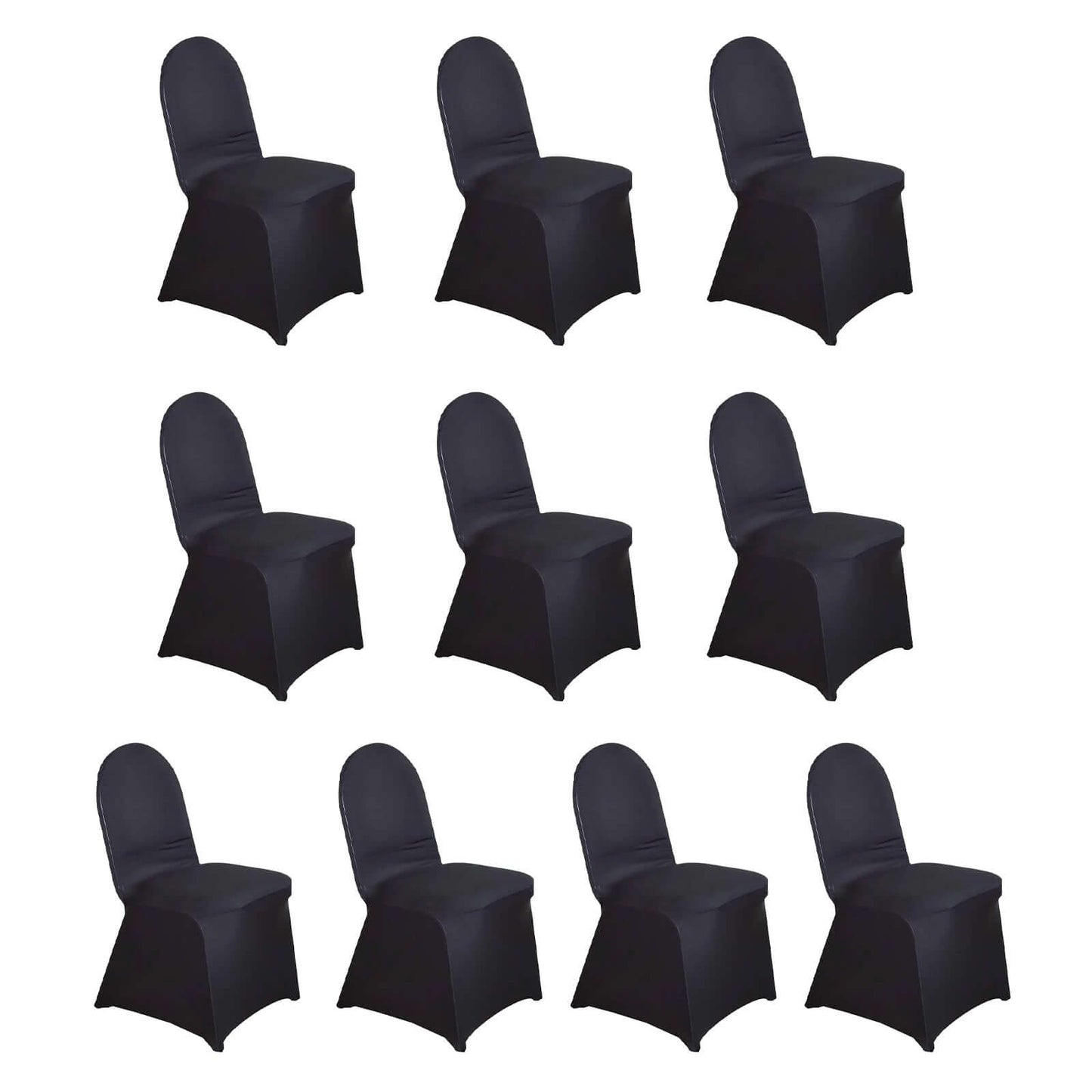 10 Pack Spandex Chair Covers for Banquet Chairs Black - Durable Reusable Stretch Slip-On Covers for Gatherings
