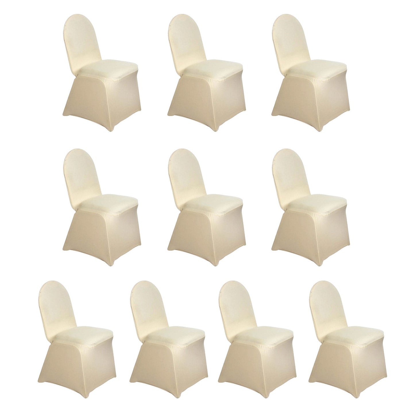 10 Pack Spandex Chair Covers for Banquet Chairs Champagne - Durable Reusable Stretch Slip-On Covers