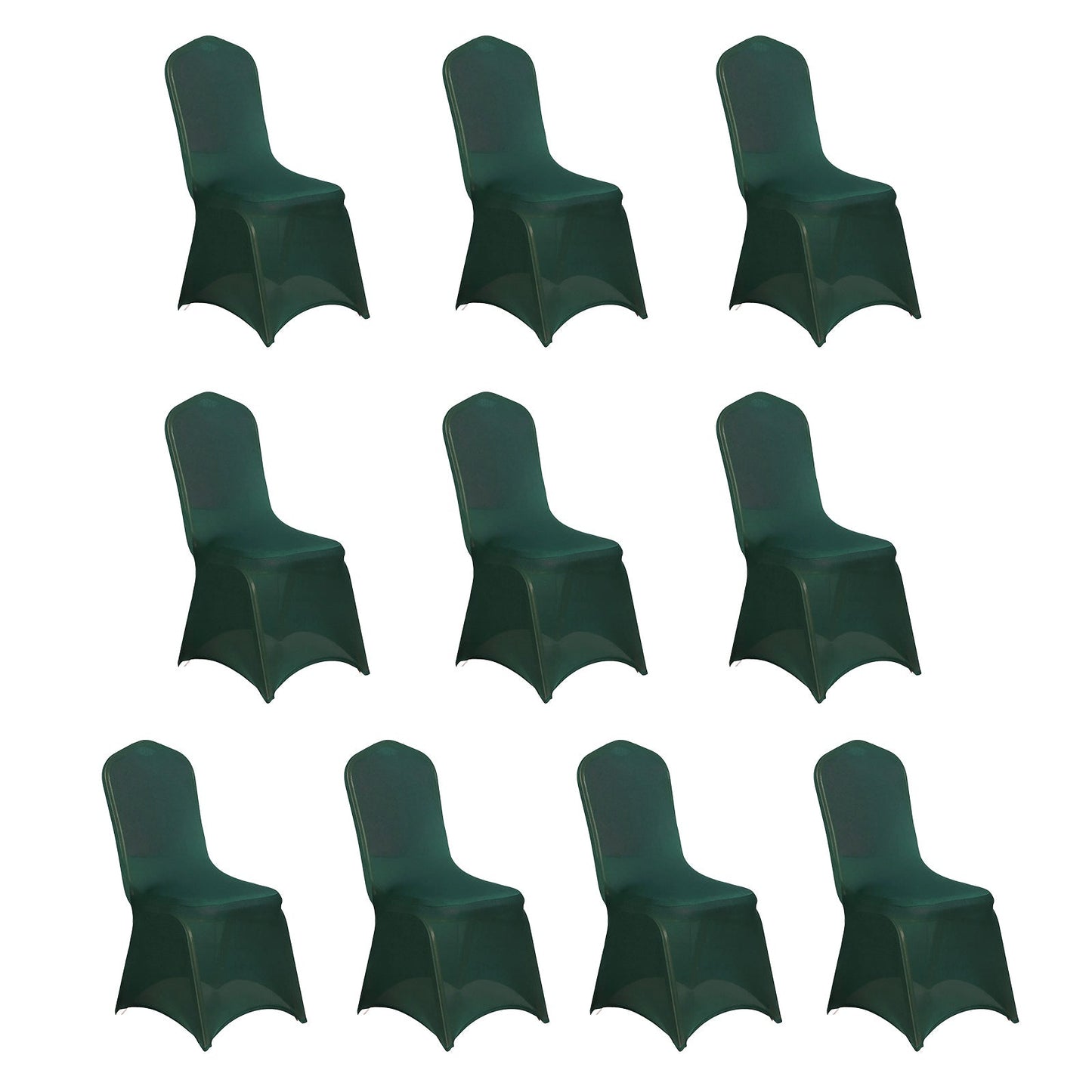 10 Pack Spandex Chair Covers for Banquet Chairs Hunter Emerald Green - Durable Reusable Stretch Slip-On Covers