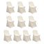 10 Pack Stretch Spandex Chair Covers Beige for Folding Chairs - Durable 160GSM Fitted Slipcovers