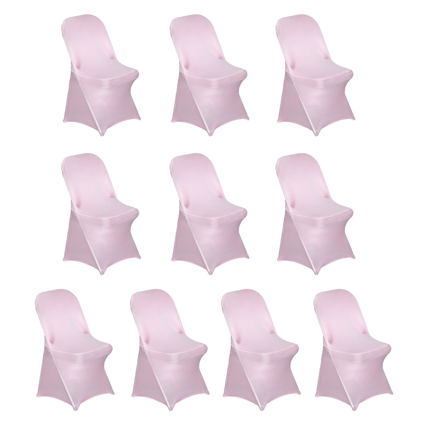 10 Pack Stretch Spandex Chair Covers Pink for Folding Chairs - Durable 160GSM Fitted Slipcovers