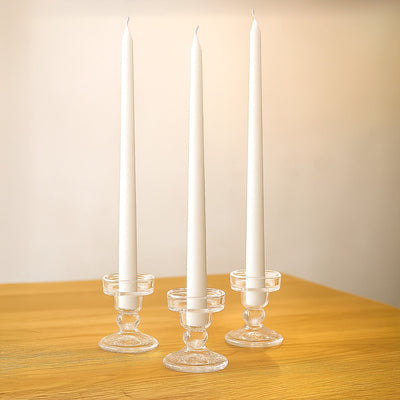 10-Pack Taper Candles Premium Wax Design White - Unscented Candles for Upscale Settings 12’’ - Decorations